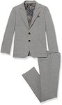 Isaac Mizrahi Slim Fit Boy's Houndstooth Suit, White/Navy, 8