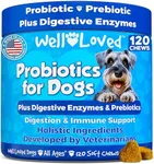 Well Loved Probiotics for Dogs, Dog Probiotics and Digestive Enzymes, Made in USA, Vet Developed, Dog Probiotic Chews with Prebiotics, Diarrhea Treatment, for Itchy Skin, Gut Health & Gas Relief