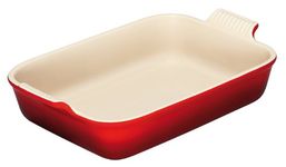 LE CREUSET 32 cm Stoneware Deep Rectangular Dish, Cerise
