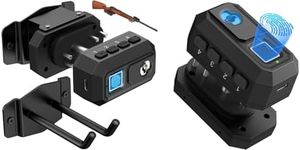 AINIRO Biometric Gun Trigger Locks – Portable & Wall-Mountable Trigger Locks for Shotguns, Rifles, Handguns, Quick-Access Gun Safety with Fingerprint, Keypad, Key