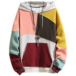 XIAOYAO Men‘s Hoodie Techwear Hip Hop Top Blouse Tracksuits Patchwork Long Sleeve Pullover Hooded Autumn Winter