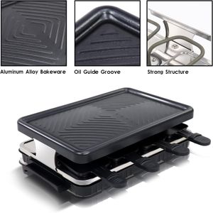 Raclette 8-Person Grill – Non-Stick Tabletop Party Grill