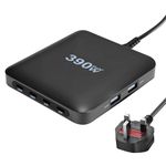 Puiseno 390W Ultra-thin USB C Fast Charger 6 in 1 USB Charging Station Hub (4C+2A) PD3.0 100W/65W QC30W MultiPort Laptop Charger Block Compatible with MacBook Pro/Air, iPad, iPh0ne, Galaxy S25 usw