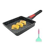 Bobikuke Japanese Omelette Pan, Nonstick Tamagoyaki Pan Rectangle Egg Frying Pan, Square Pan Omelet Pan with Removable Handle 7.48 * 6.3 * 1.57 Inches, Oven& Dishwasher Safe (Black)