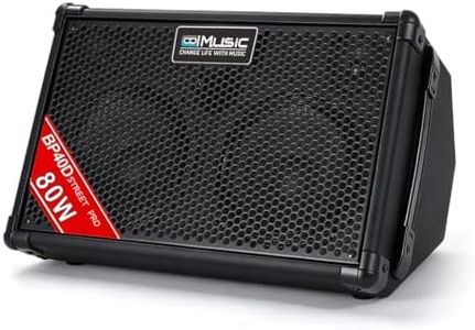 Coolmusic BP40D Powered Acoustic Guitar Amplifier- Portable Bluetooth Speaker 80W W/Battery with Reverb Chorus Delay Effect, 6 Inputs,3 Band EQ