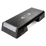 POWRX Professional Aerobic Stepping Board - Adjustable Height up to 10'', Fitness Stepper Stepbench Step, 35'' x 13.3'', Black - Ideal Step Up Exercise Platform