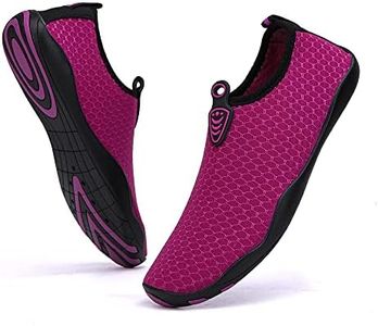 Vsufim Quick-Dry Water Sports Barefoot Shoes Aqua Socks for Swim Beach Pool Surf Yoga for Women Men, Purple, 6.5 Women/5.5 Men