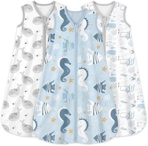 Yoofoss Baby Sleep Sack 6-12 Month 0.5TOG 100% Organic Cotton 2-Way Zipper