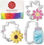 Summer Flowers Cookie Cutters 3-Pc. Set Made in the USA by Ann Clark, Sunflower, Daisy and Mason Jar