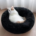 ZEXSAZONE Round Donut Pet Bed for Cats and Puppies Dogs, Cozy and Plush, Raised Bedside Support, Both Sides Use Like 2 in One, Washable, Sizes for Small, Medium, and Large Pets.