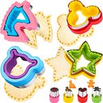 HINZER 8 Pcs Uncrustable Sandwich Cutter Maker, Bear Mouse Unicorn Star Shape Sandwich Cutters for Kids Lunch, Bread Decruster Sandwiches Cruster Fruit Cutters Cookie Mold for Boys Girls Bento Box