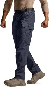 CQR Men's Tactical Pants, Water Resistant Ripstop Cargo Pants, Lightweight EDC Work Hiking Pants, Outdoor Apparel, Raider Mag Pocket Police Navy, 36W x 30L