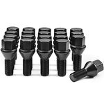 ZOFFI Black Wheel Bolts M14x1.25, Replacement for BMW 1er (since 2010) 3er (since 2011) 5er (since 2009), Tapered Seat 60° Thread 27mm HEX 17mm （Set of 20）