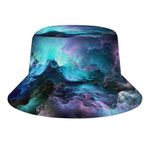 JopaJre Psychedelic Space Galaxy Bucket Hat for Women Men Sun Cap Fisherman Hat Packable Beach Caps Travel Outdoor