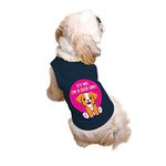 Ruse I m a Good Girl Printed Dog Round Neck Sleeveless Vest Tank T-Shirt/Tees Apparel/Clothes/Tees Gift for Dogs (Navy/L (Desi/Stray, Doberman etc.)