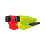 resqme Pack of 2 The Original Emergency Keychain Car Escape Tool, 2-in-1 Seatbelt Cutter and Window Breaker, Made in USA, Yellow, Red - Compact Emergency Hammer