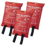 Bond Hardware® 1m x 1m Quick Release Safety Fire Blanket In Case, Ideal for Home/Office (3)