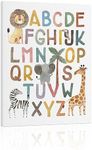 ABC Poster Nursery Wall Decor: Boho Alphabet Art for Classroom Wall, Safari Animal Kids Wall Art, ABC Letters Print Picture Framed Poster for Nursery Decor 12" x 16"