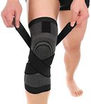 FITTOO Knee Brace Support with Adjustable Straps, Compression Knee Sleeve for Pain Relief, Meniscus Tear, Suit for Running, Cycling, Tennis, Basketball and More Sports - Single