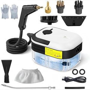Woonisher 7-in-1 Handheld Steam Cleaner, 2500W High Pressure Portable Steam Cleaner, 1200ML Large Water Tank Steam Cleaner Handheld for Home Kitchen, Floor, Car, 10s Fast Heating (White)