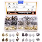 Tanstic 60 Sets 14mm 4 Color Magnetic Button Clasps Snaps Fastener Clasps Button Knitting Buttons Sets for Sewing, Craft, Purses, Bags, Clothes, Leather