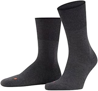 FALKE Unisex Run Socks, Cotton, Grey (Dark Grey 3970), 3-4, 1 Pair