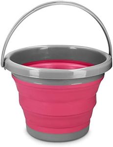 Navaris Seau Pliable 5L - Seau Portatif Usage Intérieur et Extérieur - Rangement Rétractable Idéal pour Camping Pêche Ménage Lessive Jardinage