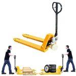 SWADESI KRAFTS Manual Mild Steel Hand Pallet Truck up to 3 Ton (3000kg) Manual Forklift Nylon Wheel| Fork Length 1200mm X 550mm X 200mm is Used to Lift and Move Heavy Loads