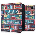 kwmobile Case Compatible with Kobo Sage Case - eReader Cover - Library Motto Multicolor