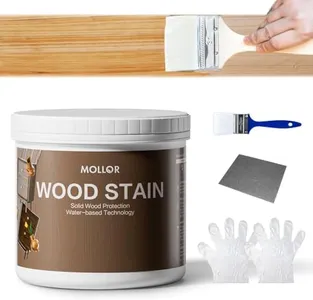MOLLOR Wood Stain Water Based, Multiple Finishes Wood Oil for Indoor and Outdoor Furniture, Wood Paneling, Cabinets and More, Fast Drying, Low Odor (32oz, Transparent with Tools)