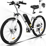 HITWAY Electric Bike for Adults, 26" × 2.125/3.0/4.0 Fat Tire E Bike 12Ah/15Ah Removable Electric Bike, 500W/750W Mountain Bike Snow Beach Bicycle with 7 Gears