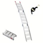 LEMNISCATE Folding Ramp - 600 lbs Max Loading Ramp with Load Strap - Aluminum Portable Ramp for Dirt Bike, Pickup Trucks, SUV, Garden Tillers, Van, Lawn Mower - 78.3" * 12", 1PC