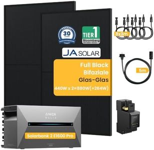 Balkonkraftwerk mit Speicher Solix Solarbank 2 E1600 Pro 4 MPPT 2400W Solareingang mit JaSolar 880W(+264W) Full Black Bifaziale Solarmodule und Smarten Zähler