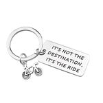 MAOFAED Cycling Gift Bicycle Keychain Bike Gift It's Not The Destination Bicycle Jewelry Cyclist Gift Bike Riding Gift (Destination Bicycle)