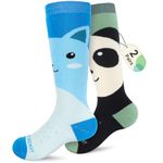 Findway Kids Ski Socks,High Performance Warm Soft Kids Thermal Socks for Boys and Girls, 2 Pairs Pack OTC Anti-Slip Carton Kids Snow Socks for Ski, Snowboard, Snowshoe, Hiking