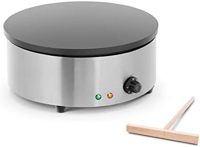 Royal Catering Crêpière Ronde Electrique RCEC-3000-R (40x40x16cm, 3.000W, diamètre de la plaque chauffante 40cm, plaque : fonte avec revêtement en émail)