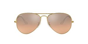Ray-Ban Men's Aviator Large Metal Aviator Sunglasses, Gold (gold 001 / 3E, Glassses: brown pink silver mirrored)