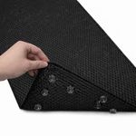 Deluxe Non Slip Shower Bath tub Soft Foam Rug, Mildew Resistant, Antibacterial, BPA, Latex, Phthalate Free, Bathtub Mat with Drain Holes, Suction Cups (Black)
