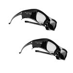 2x Hi-SHOCK DLP Pro 7G Black Diamond | DLP Link 3D glasses compatible for DLP 3D projectors from Acer, BenQ, Viewsonic, Optoma, LG [shutter glasses | 96-200 Hz | 39g | rechargeable | DLP Link]