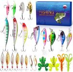 Fishing Advent Calendar 2024, Fishing Lure Advent Calendar-24 Days of Christmas Countdown Calendar with Fishing Lures Set for Fisher Adult Men Teen Boys for Dad Men Stocking Stuffers (# B)