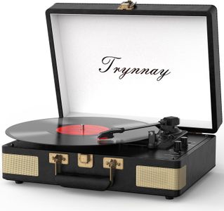 Trynnay Bluetooth Record Player – Black Vinyl Turntable
