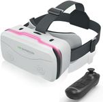 VR Headset for Smartphones with Bluetooth Controller, HD Aspheric Lens | Adjustable Focus & IPD | Universal 4.7-7 inch Phone Compatibility | Heat Dissipation Design