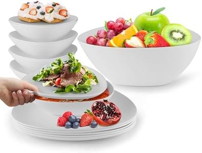 La Joventino Juego de 19 platos para camping, juego de platos para 6 personas, vajilla resistente para exteriores y aficionados al camping, práctico juego de vajilla