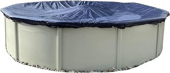 Winter Block Aboveground Pool Winter Cover, Fits 18’ Round, Solid Blue – Includes Winch and Cable for Easy Installation, Superior Strength & Durability, Treated for UV Protection, WC18R, 18', Black