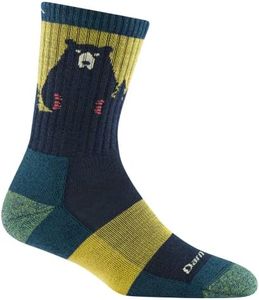 Darn Tough Vermont Women's Bear Town Micro Crew Lightweight with Cushion Sock (Style 1970) - Dark Teal, Medium, Dark Teal, M