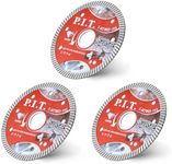 P.I.T. 4-1/2 Turbo Diamond Saw Blade,Dry/Wet Cutting for Granite, Paver, Stone, Masonry, Terrazzo, Marble, Concrete,Tile - 7/8 Inch Arbor Angle Grinder Cut Off Wheel- Diamond -115 mm (3 Piece)