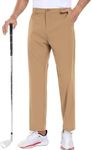 COOFANDY Men's Golf Joggers Pants with Pockets Stretch Sweatpants Slim Fit Track Pants Joggers for Work Running Light Tan