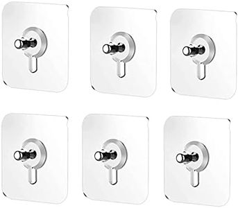 JIALTO Adhesive Nails Wall Poster Non-Trace Stick Wall Hook, Adhesive, Heavy Duty Wall Hooks for Hanging | Durable Transparent Strong Adhesive Screw Wall Nail Hook 6 Pcs, Stainless Steel