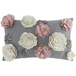 KINGROSE 3D Flower Throw Pillow Cover Handmade Pillowcase Decorative Cushion Cover Bed Sofa Couch Living Room 12 x 20 Inches Colorful