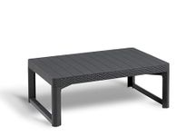 Keter 232300 Wicker Effect Allibert Lyon 2-in-1 Dining/Coffee Table - Black/Graphite